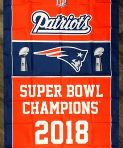 New England Patriots Super Bowl Championship Flag 3x5 ft Sports Banner Man-Cave Vertical