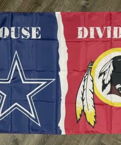 Dallas Cowboys vs Washington Redskins House Divided Flag 3x5 ft Sports Banner
