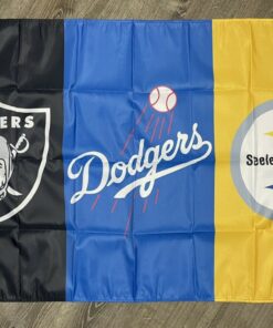 Los Angeles Dodgers Las Vegas Raiders Pittsburg Steelers Flag 3x5 ft Man-Cave