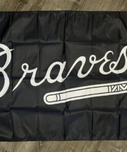 Atlanta Braves Logo Flag 3x5 ft Black White Banner Man-Cave Garage