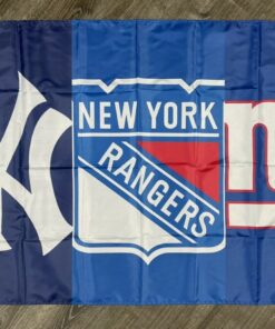 New York Yankees Rangers Giants Flag 3x5 ft Sports Blue Banner Man-Cave Garage