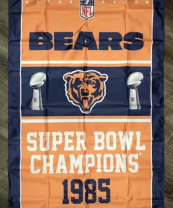 Chicago Bears Super Bowl Championship Flag 3x5 ft Vertical Banner Man-Cave