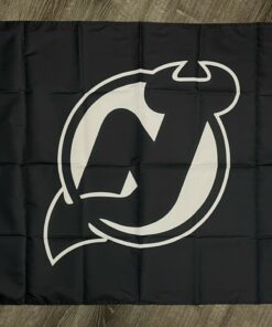 New Jersey Devils Logo Flag 3x5 ft Hockey Sports Black Banner Man-Cave