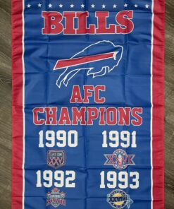 Buffalo Bills AFC Championship Flag 3x5 ft Blue Sports Banner Man-Cave Vertical