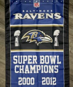 Baltimore Ravens Super Bowl Championship Flag 3x5 ft BLUE Banner Man-Cave