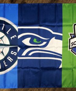 Seattle Seahawks Mariners Sounders FC Flag 3x5 ft Sports Banner Man-Cave Garage