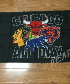 Chicago Blackhawks Chicago Cubs Chicago Bulls mixed polyester banner flag
