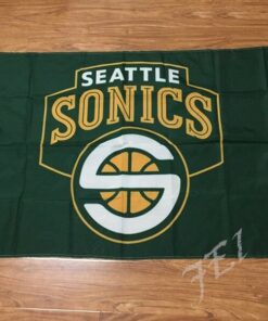 Seattle Supersonics Flag 3ft x 5ft Polyester NBA Seattle Supersonics Banner