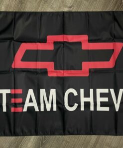 Chevrolet Team Chevy Racing Flag 3x5 ft Black Banner Man-Cave Garage Car Club