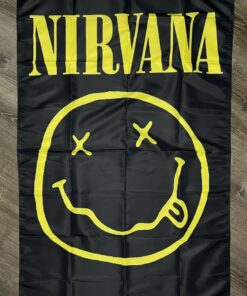 Nirvana Flag 3x5 ft Banner Rock Grunge Music Band Kurt Cobain Man-Cave Garage