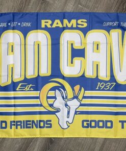 Los Angeles Rams Fan Cave Flag 3x5 ft Sports Banner Man-Cave Garage