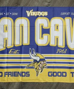 Minnesota Vikings Fan Cave Flag 3x5 ft Sports Banner Man-Cave Garage