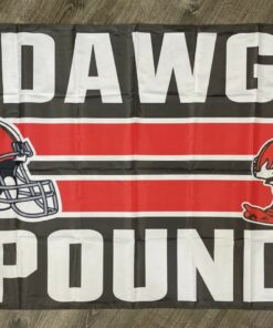 Cleveland Browns Dawg Pound Flag 3x5 ft Sports Brown Banner Man-Cave Garage Bar