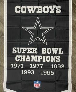 Dallas Cowboys Black Super Bowl Championship Flag 3x5 ft Banner Man-Cave Bar