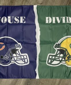 Chicago Bears vs Green Bay Packers House Divided Flag 3x5ft Sports Banner