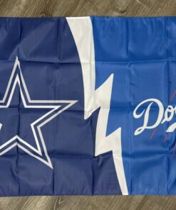 Dallas Cowboys vs Los Angeles Dodgers House Divided Flag 3x5ft Banner New