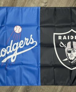 Los Angeles Dodgers vs Oakland Raiders Flag 3x5 ft Sports Banner Garage