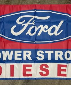 Ford Power Stroke Diesel Flag 3x5 ft Red Banner Muscle Truck Man-Cave Garage