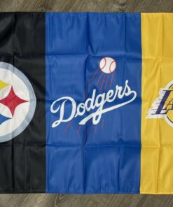 Los Angeles Dodgers Lakers Pittsburg Steelers Flag 3x5 ft Garage Man-Cave