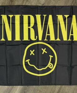 Nirvana Flag 3x5 ft Banner Rock Grunge Music Band Kurt Cobain Man-Cave Garage