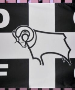 Derby County Football Club Flag Black White 3x5ft Banner Polyester