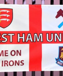 West Ham Football Club Flag 3x5ft Banner Polyester Red White