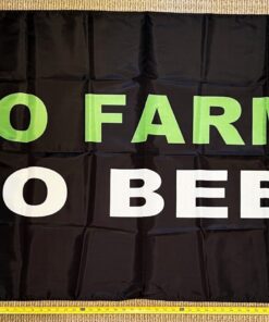 Beer Flag No Farms No Beer Black Busch Twisted USA Sign Poster 3x5'