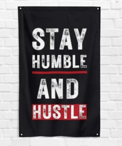 Stay Humble And Hustle 3x5 ft Gym Flag Fitness Workout Motivational Banner