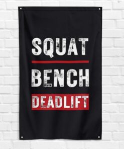 Squat Bench Deadlift 3x5 ft Gym Flag Fitness Workout Muscle Motivational Banner