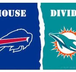 Buffalo Bills and Miami Dolphins Divided Flag 3x5ft