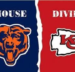Chicago Bears and Kansas City Chiefs Divided Flag 3x5ft