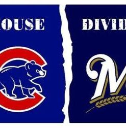 Chicago Cubs and Milwaukee Brewers Divided Flag 3x5ft