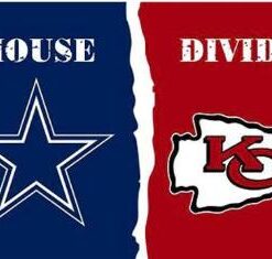 Dallas Cowboys and Kansas City Cheifs Divided Flag 3x5ft