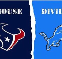Houston Texans and Detroit Lions Divided Flag 3x5ft