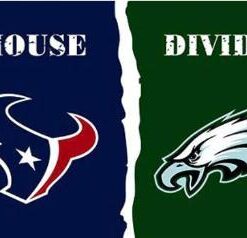 Houston Texans and Philadelphia Eagles Divided Flag 3x5ft