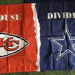Kansas City Chiefs vs Dallas Cowboys House Divided Flag 3x5 FT