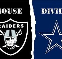 Las Vegas Raiders and Dallas Cowboys Divided Flag 3x5ft