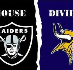 Las Vegas Raiders and Minnesota Vikings Divided Flag 3x5ft