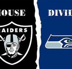 Las Vegas Raiders and Seattle Seahawks Divided Flag 3x5ft