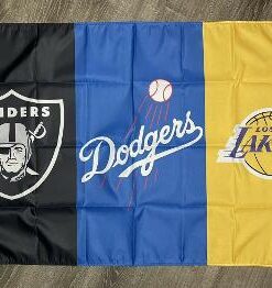 Los Angeles Dodgers Lakers Oakland Raiders Flag 3x5 ft Banner Man-Cave