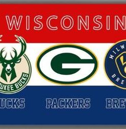 Milwaukee Bucks Brewers Green bay Packers Flag 90x150cm 3x5ft Wisconsin Banner