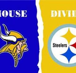Minnesota Vikings and Pittsburgh Steelers Divided Flag 3x5ft
