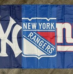 New York Yankees Rangers Giants Flag 3x5 ft Sports Blue Banner Man-Cave Garage