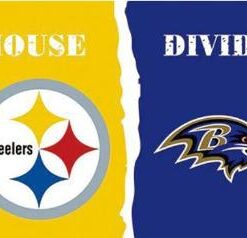 Pittsburgh Steelers and Baltimore Ravens Divided Flag 3x5ft