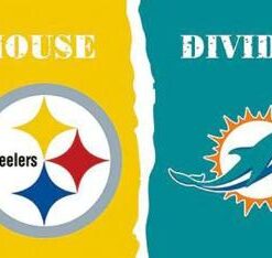 Pittsburgh Steelers and Miami Dolphins Divided Flag 3x5ft