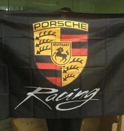 Porsche Flag Black Racing 3X5 Ft Polyester Banner USA 90x150cm