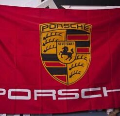 Porsche Flag Red 3X5 Ft Polyester Banner USA 90x150cm
