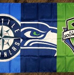 Seattle Seahawks Mariners Sounders FC Flag 3x5 ft Sports Banner Man-Cave Garage