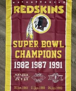Washington Redskins Super Bowl Championship Flag Vertical 3x5 ft Sports Banner