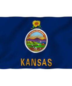 Kansas State Flag - Kansas Ks Flag Polyester With Brass Grommets 3x5ft Banner Usa